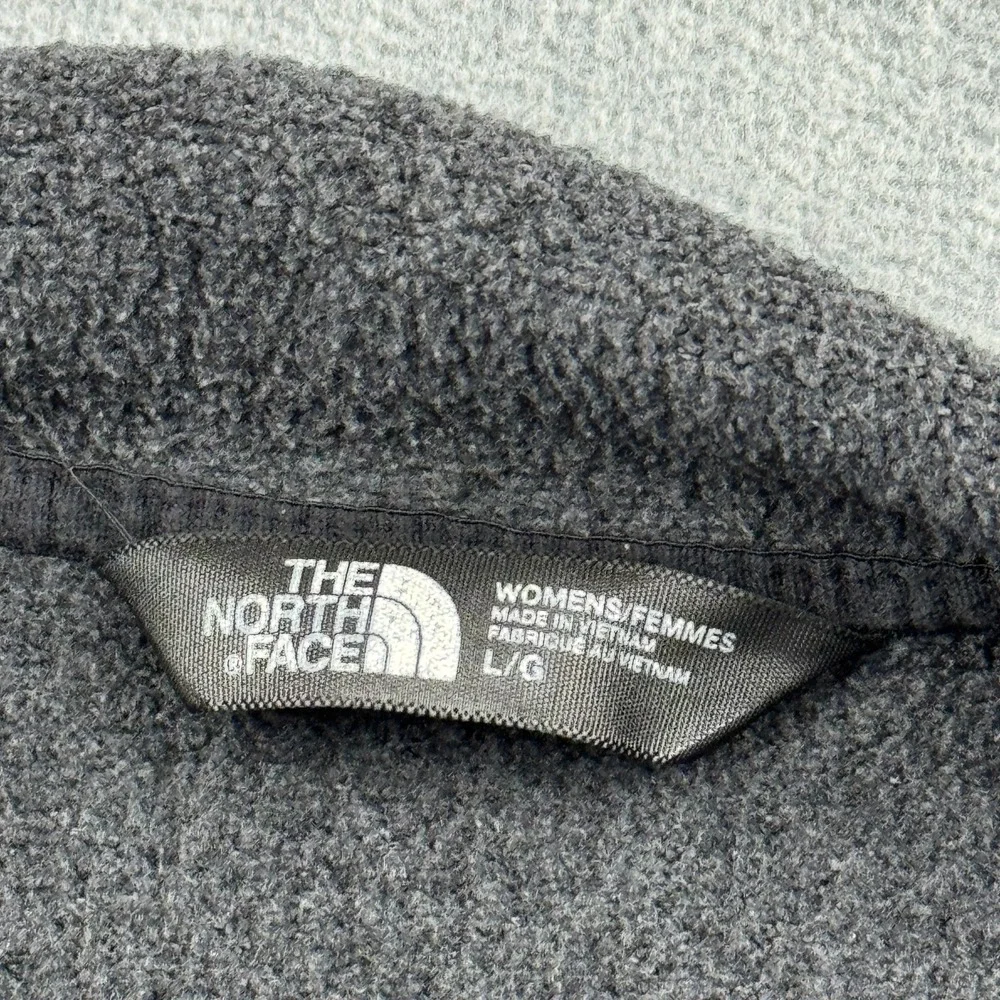 The North Face Sweater Womens Large Gray Fleece Full Zip Pockets Long Sleeve Top